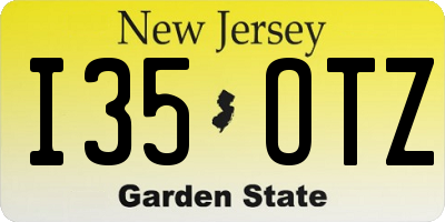 NJ license plate I35OTZ
