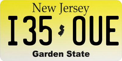 NJ license plate I35OUE