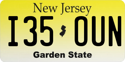 NJ license plate I35OUN