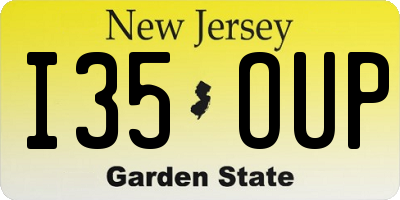 NJ license plate I35OUP