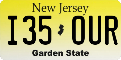NJ license plate I35OUR
