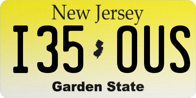 NJ license plate I35OUS