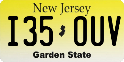 NJ license plate I35OUV