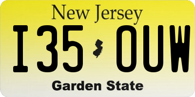 NJ license plate I35OUW