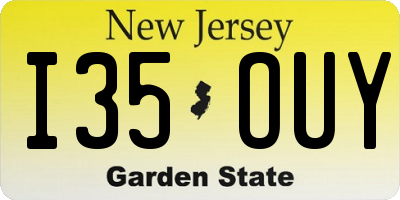 NJ license plate I35OUY