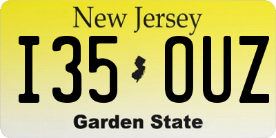 NJ license plate I35OUZ