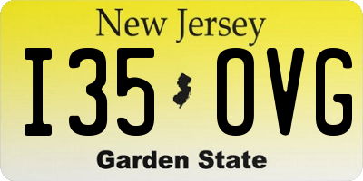 NJ license plate I35OVG