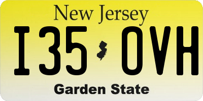 NJ license plate I35OVH