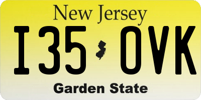 NJ license plate I35OVK