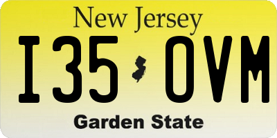NJ license plate I35OVM