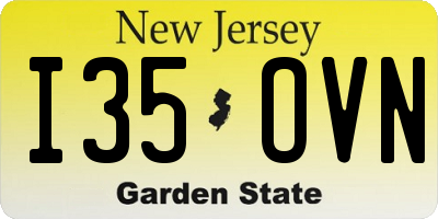 NJ license plate I35OVN