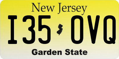 NJ license plate I35OVQ