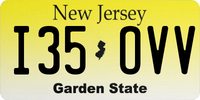 NJ license plate I35OVV