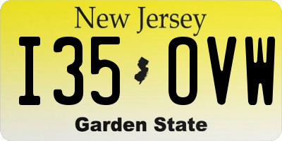 NJ license plate I35OVW