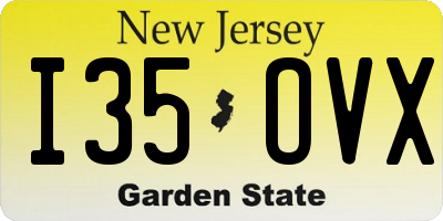 NJ license plate I35OVX