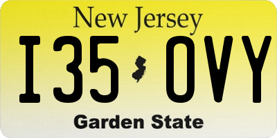 NJ license plate I35OVY