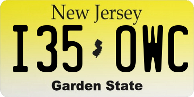 NJ license plate I35OWC