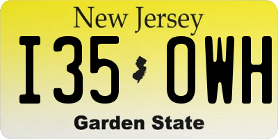 NJ license plate I35OWH