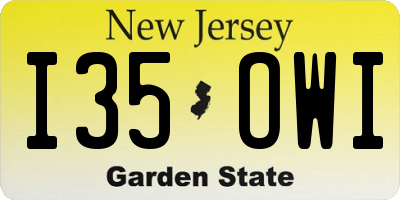 NJ license plate I35OWI