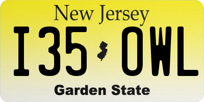 NJ license plate I35OWL