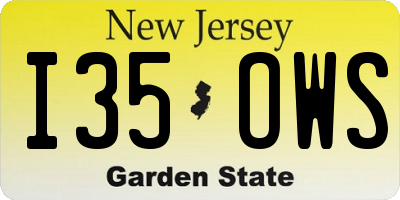 NJ license plate I35OWS