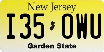 NJ license plate I35OWU