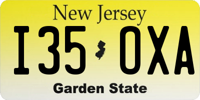 NJ license plate I35OXA
