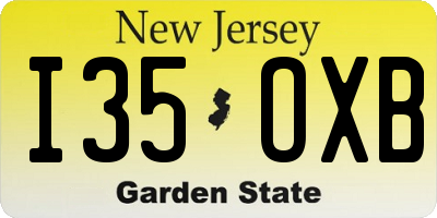 NJ license plate I35OXB