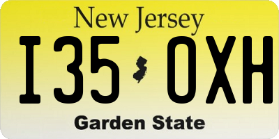NJ license plate I35OXH