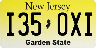 NJ license plate I35OXI