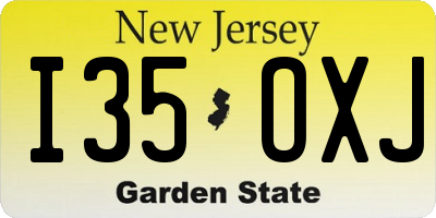 NJ license plate I35OXJ