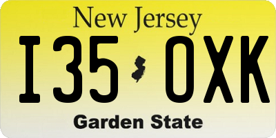 NJ license plate I35OXK