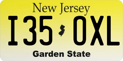 NJ license plate I35OXL