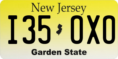 NJ license plate I35OXO