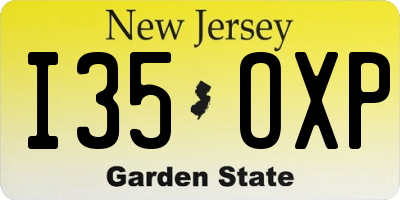 NJ license plate I35OXP