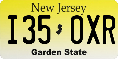 NJ license plate I35OXR