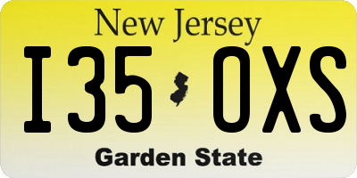 NJ license plate I35OXS