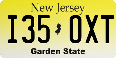 NJ license plate I35OXT