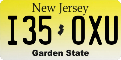 NJ license plate I35OXU