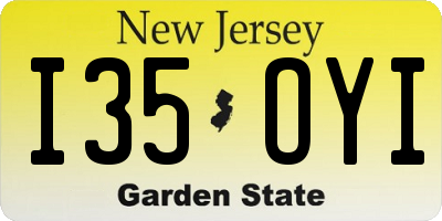 NJ license plate I35OYI