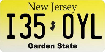 NJ license plate I35OYL