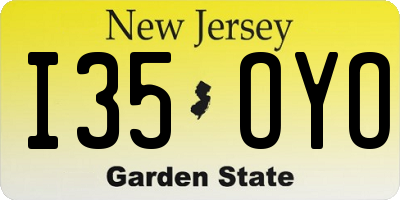 NJ license plate I35OYO