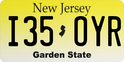 NJ license plate I35OYR