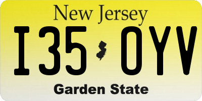NJ license plate I35OYV