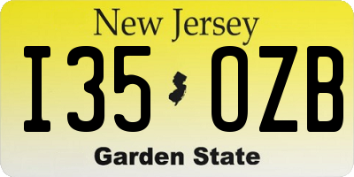 NJ license plate I35OZB