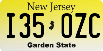NJ license plate I35OZC
