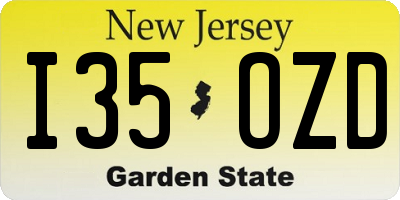 NJ license plate I35OZD