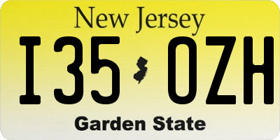 NJ license plate I35OZH