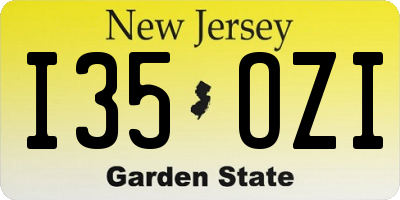 NJ license plate I35OZI