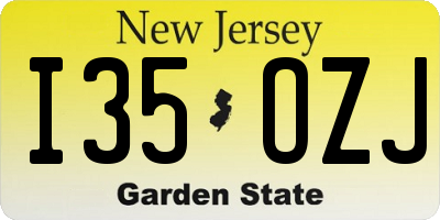 NJ license plate I35OZJ